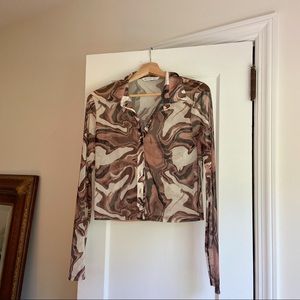 90’s mesh brown/beige mesh top